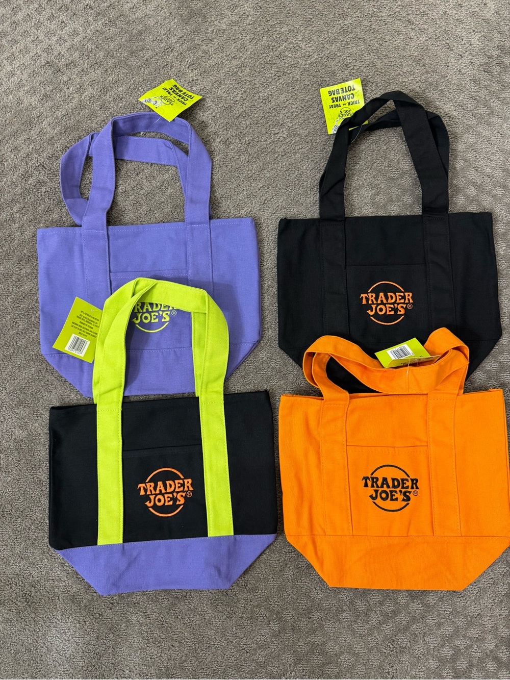 Trader Joe's Trick or Treat Mini Tote 2026 Set of 4, New Limited Edition